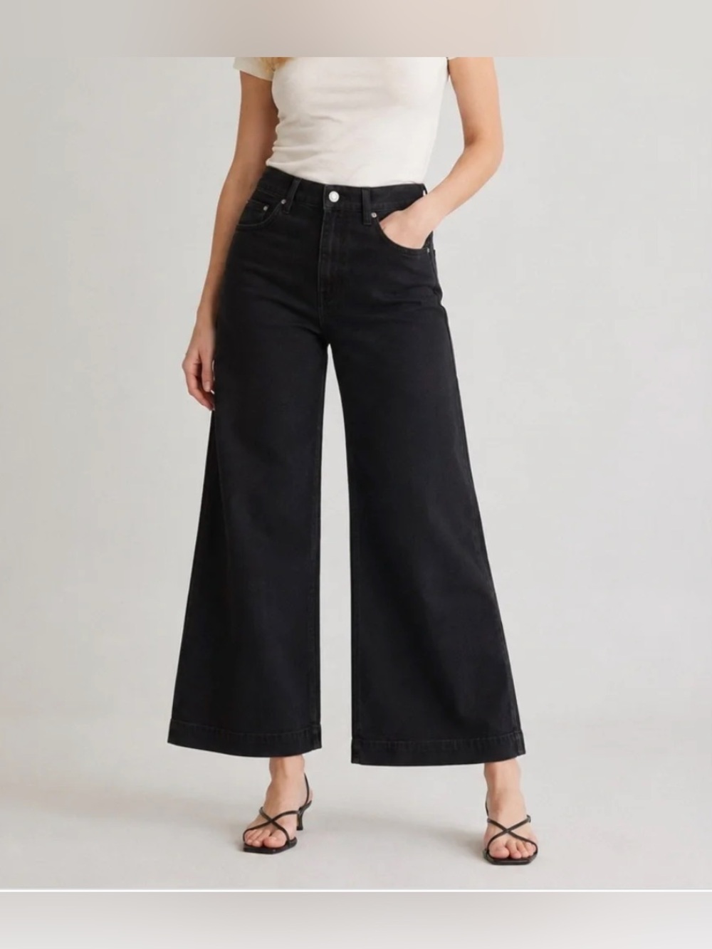 Anthropologie Maeve High-Waist Wide-Leg Jeans - Black